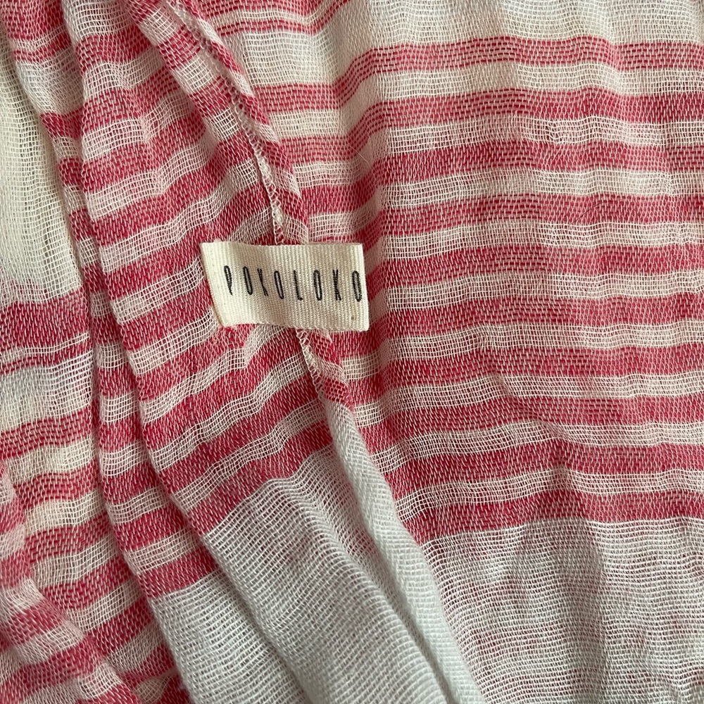 Pokoloko cream and red cotton scarf